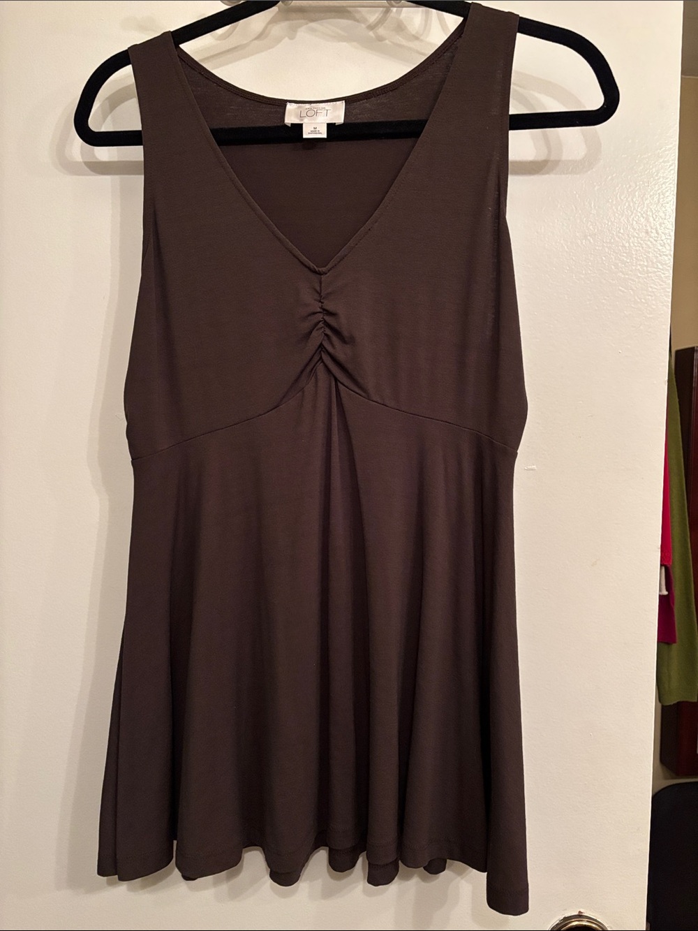 LOFT Brown V-Neck Swing Tank